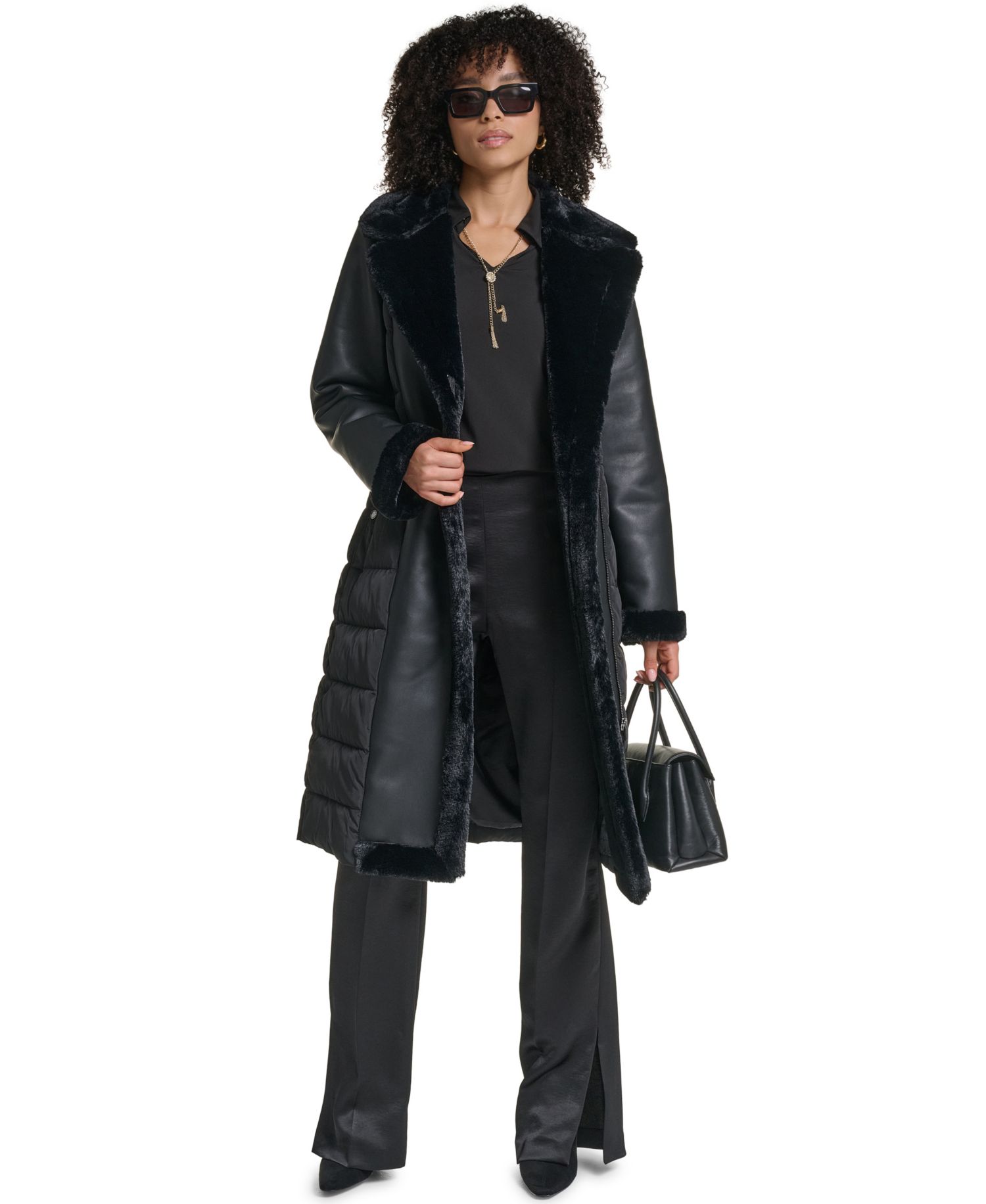 Long Belted Puffer Coat