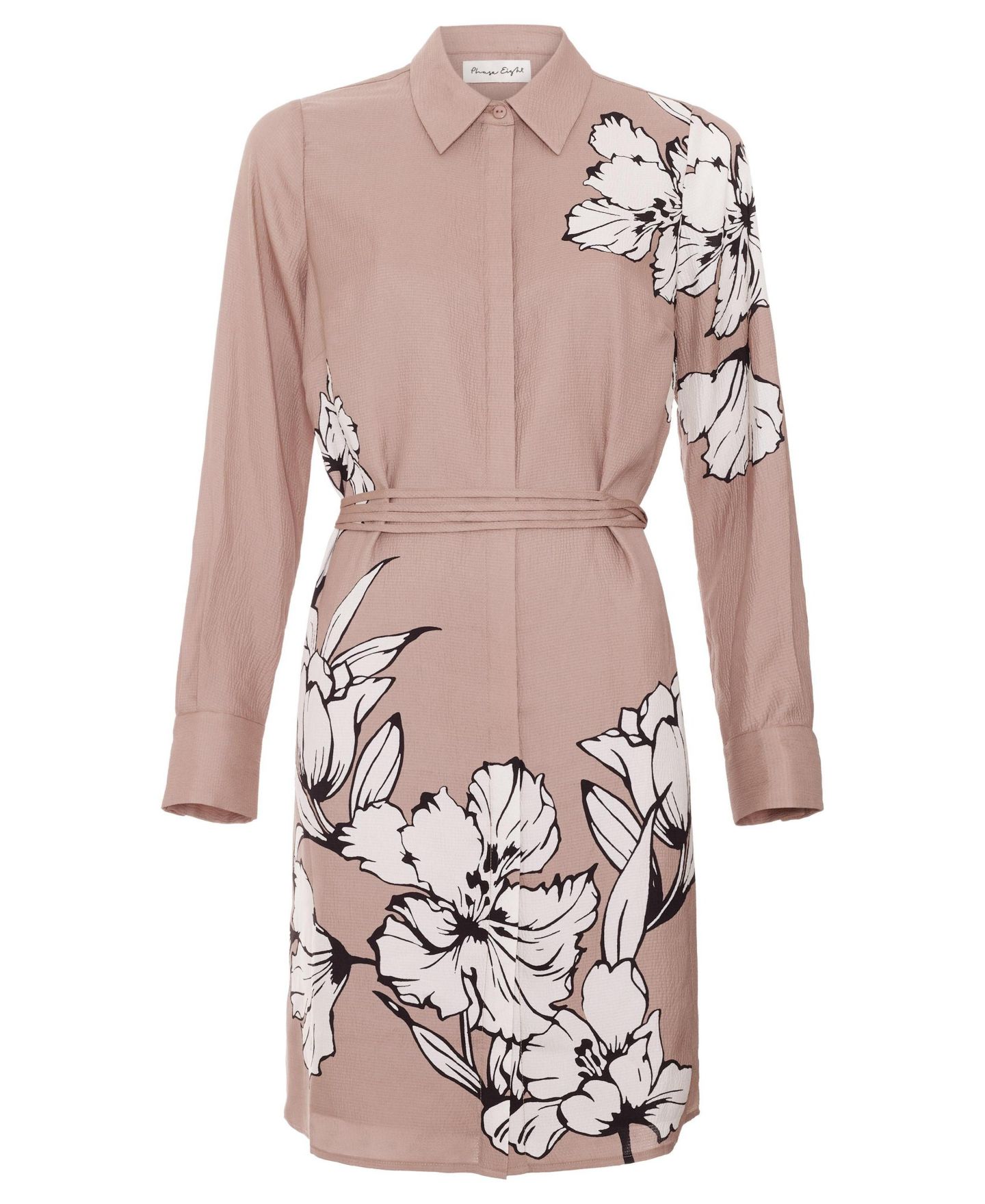 Женское платье Phase Eight Kendra Floral-Print Belted Long-Sleeve Shirt Dress, цвет: Коричневый — фото 6