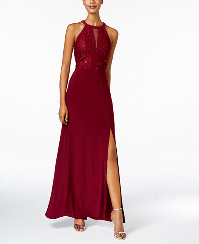 Nightway Lace Halter Gown - Dresses - Women - Macy&#39;s