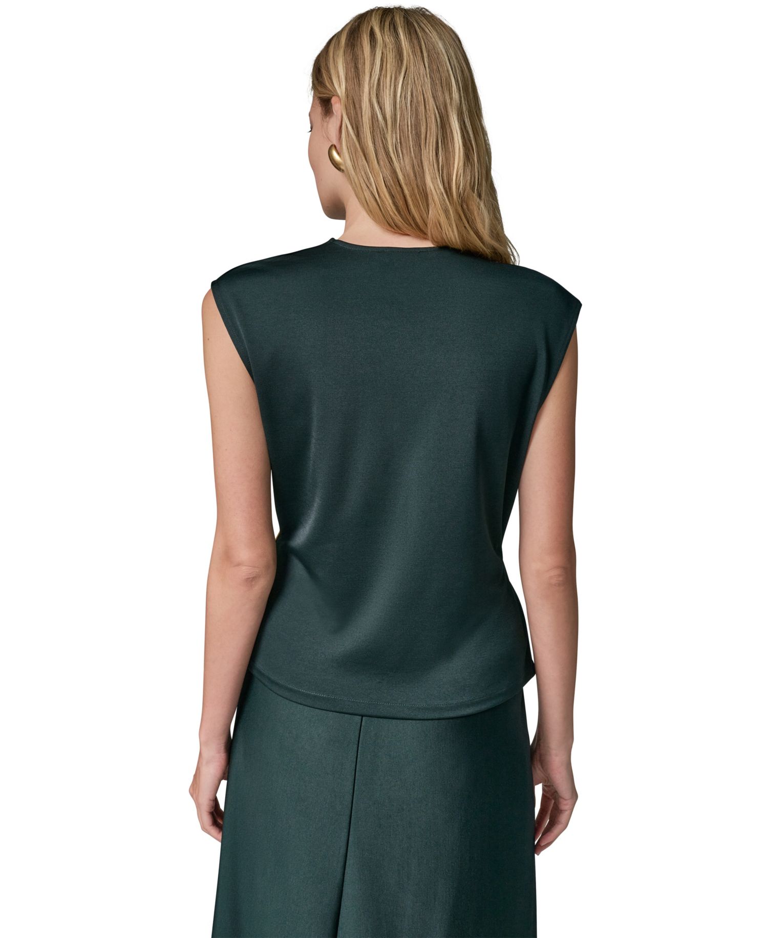 Women's Sheen Ponte Faux Surplus Top