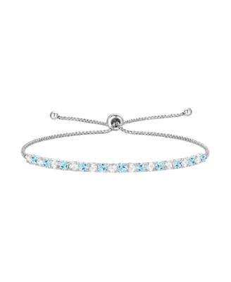 Amethyst (7/8 ct. t.w.) & White Topaz (1-1/6 ct. t.w.) Bolo Bracelet in Sterling Silver (Also available in Blue Topaz, Citrine, Garnet, and Peridot)