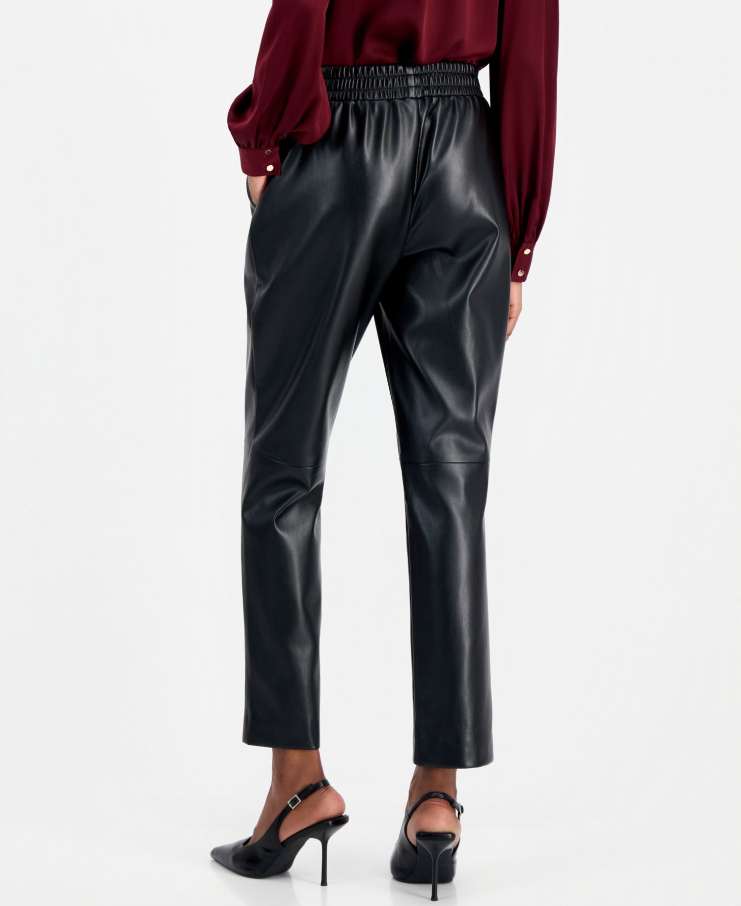 Women's Madelyn High-Rise Pull-On Slim Faux Leather Pants