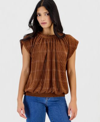Petite Extended Cap Sleeve Crewneck Top