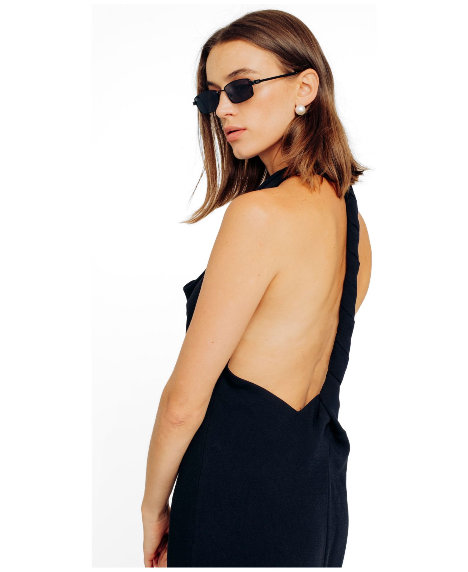 Women's Rachel Cowl-Neck Sleeveless Braided-Back Dress