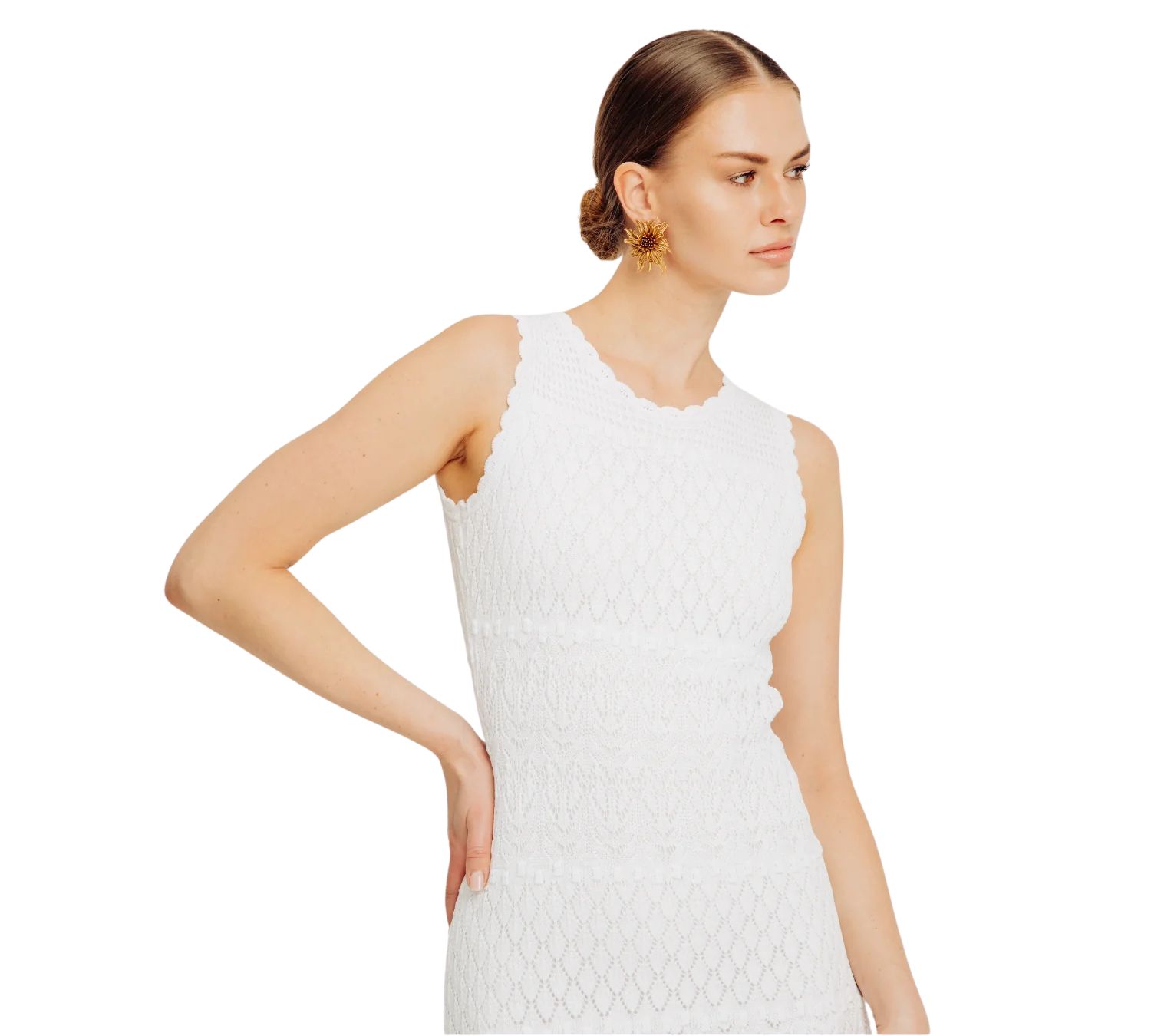 Women's Ryan Crochet Sleeveless Open-Back Midi Dress
