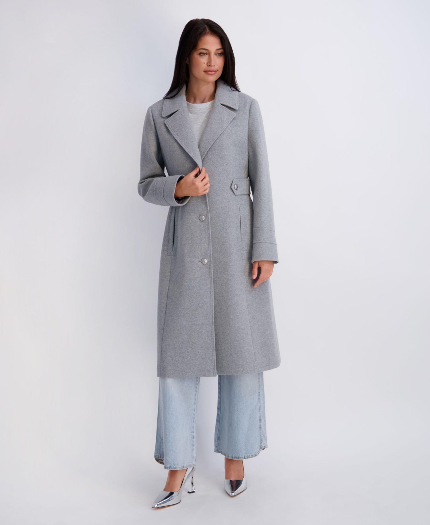 Women's Faux Wool Walker With Button Front