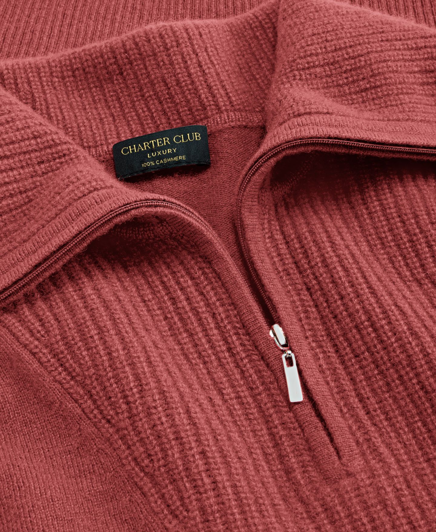Женский свитер Charter Club 100% Cashmere Quarter-Zip, цвет: Медный — фото 5