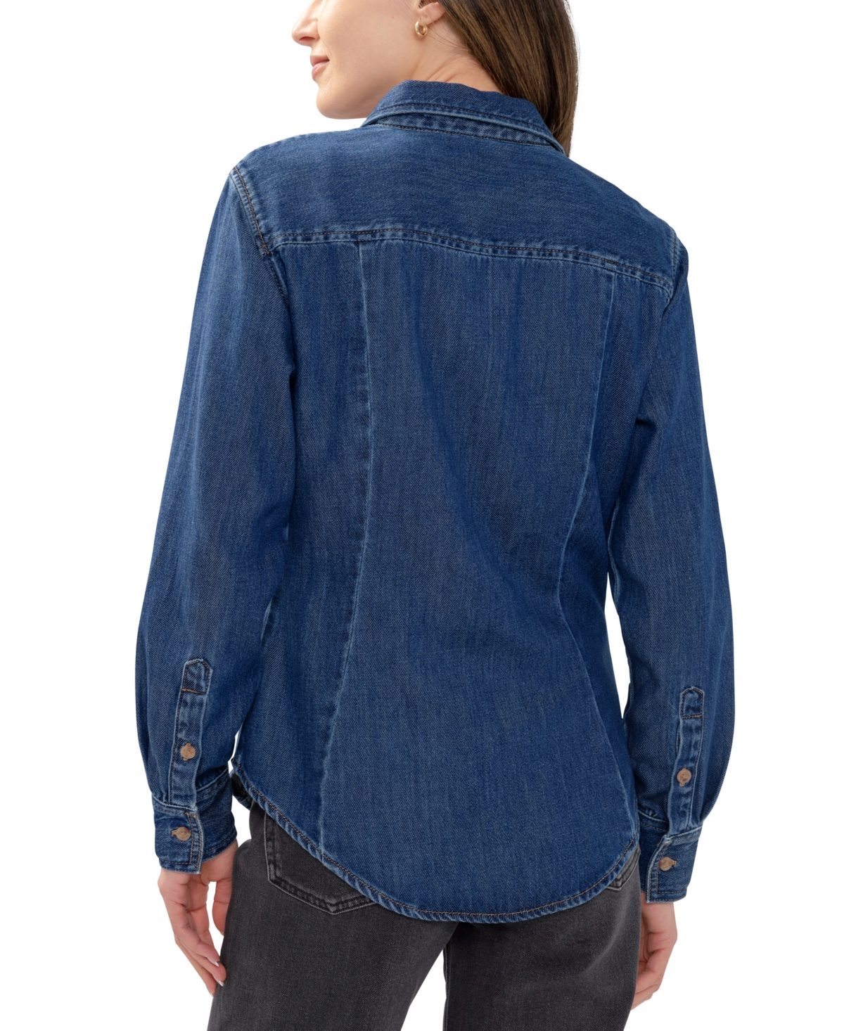 Silver Jeans Co. Women's Angie Denim Button-Up Long Sleeve Shirt