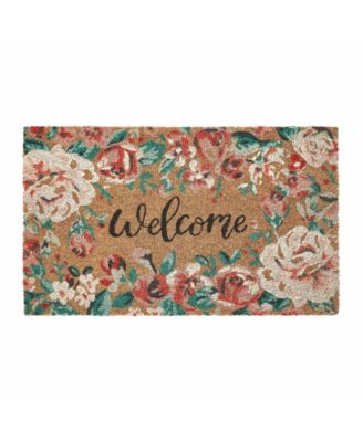 Traditional Welcome Outdoor Coir Doormat, 18" x 30"