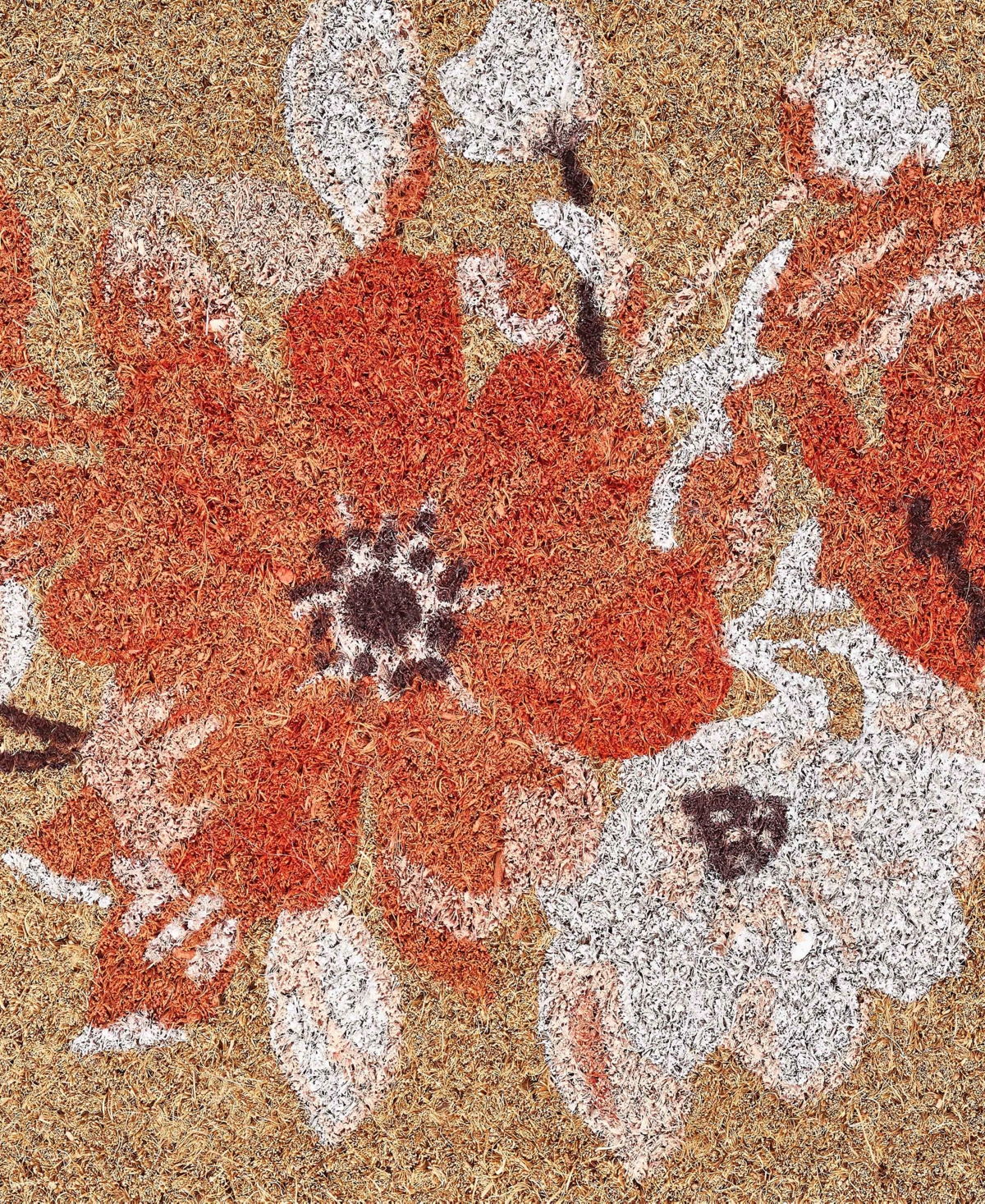 Vcny Home Flowers Shape Outdoor Coir Doormat, 18" x 30"