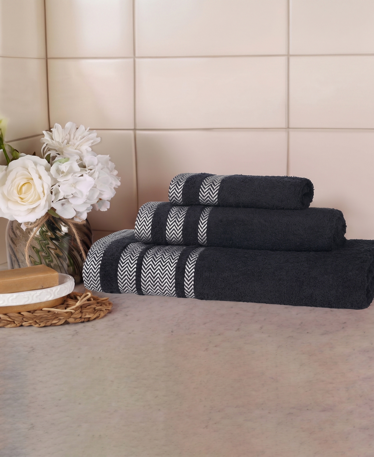 Superior Hays Cotton Absorbent Quick Dry -Piece Towel Set