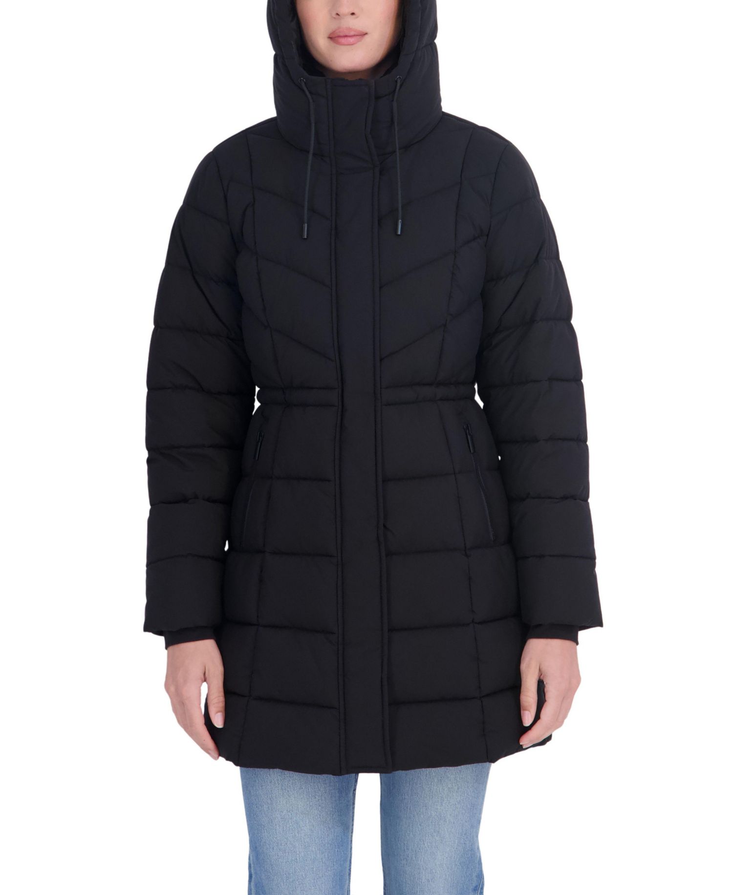 Women's 3/4 Hooded Anorak Puffer Coat