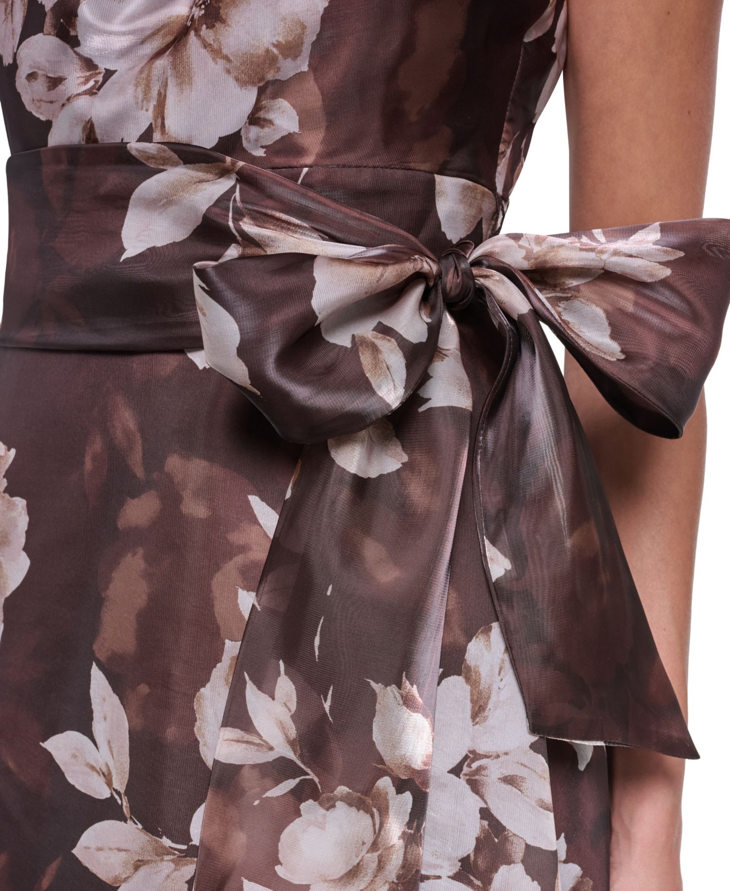 Women's Twist Neck Ballgown Floral Halter Wedding Guest Gown