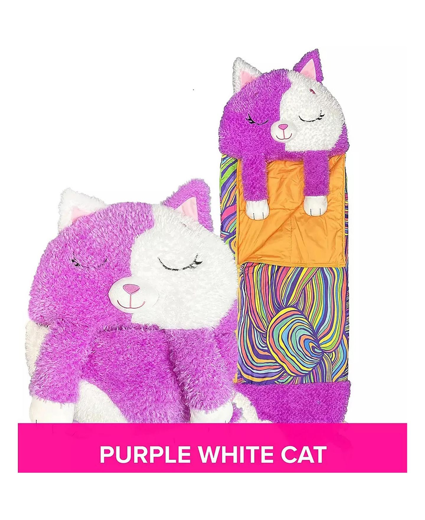 Детские мягкие игрушки Happy Nappers Cat Large Pillow and Sleepy Sack — фото 2