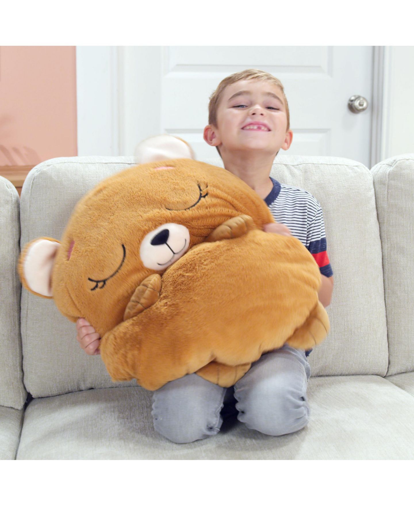Детская мягкая игрушка Happy Nappers Benny the Bear Medium 2-in-1 Weighted Plush — фото 5