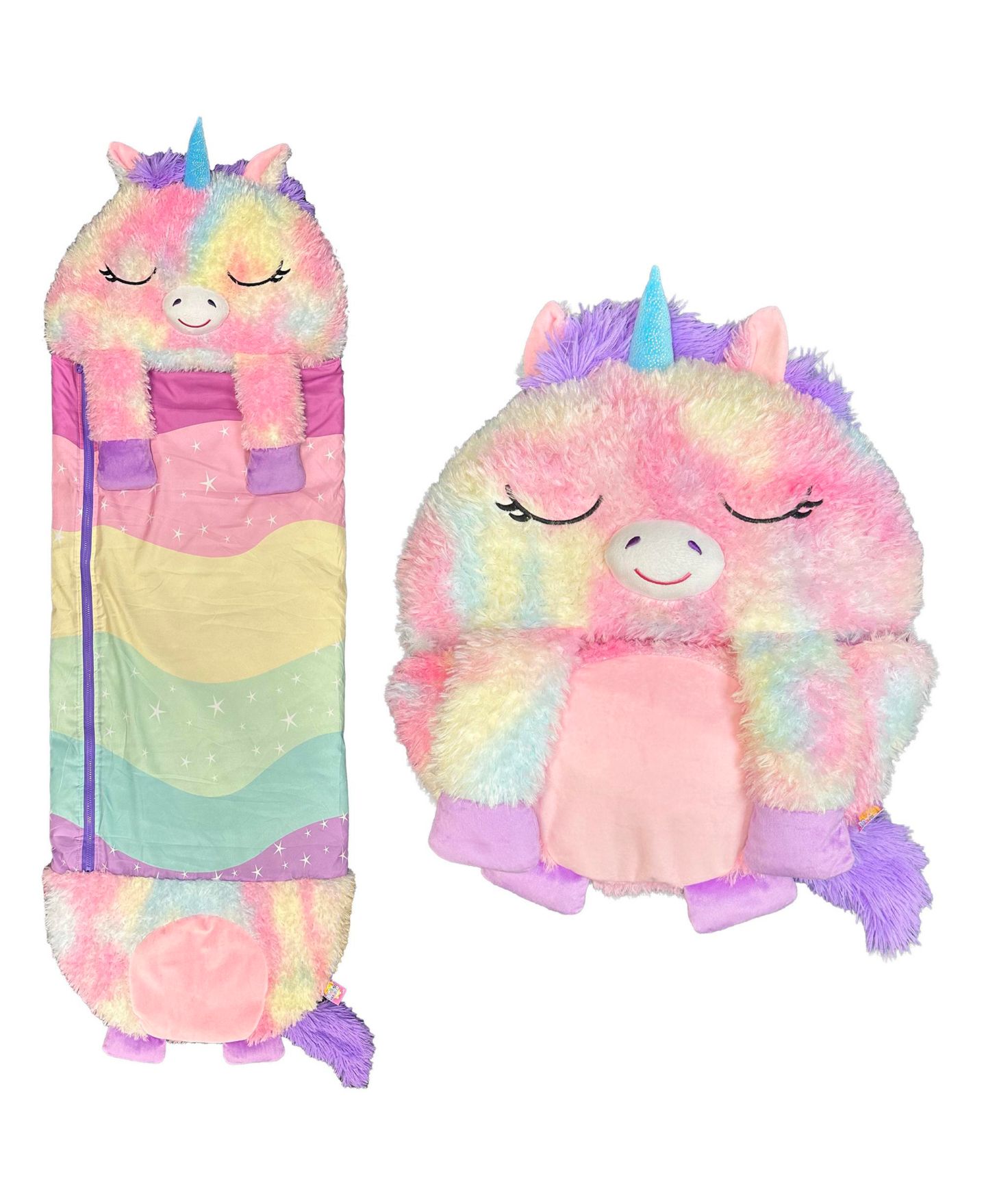 Детские мягкие игрушки Happy Nappers Rainbow Unicorn Large 2-In-1 Pillow and Sleepy Sack — фото 10