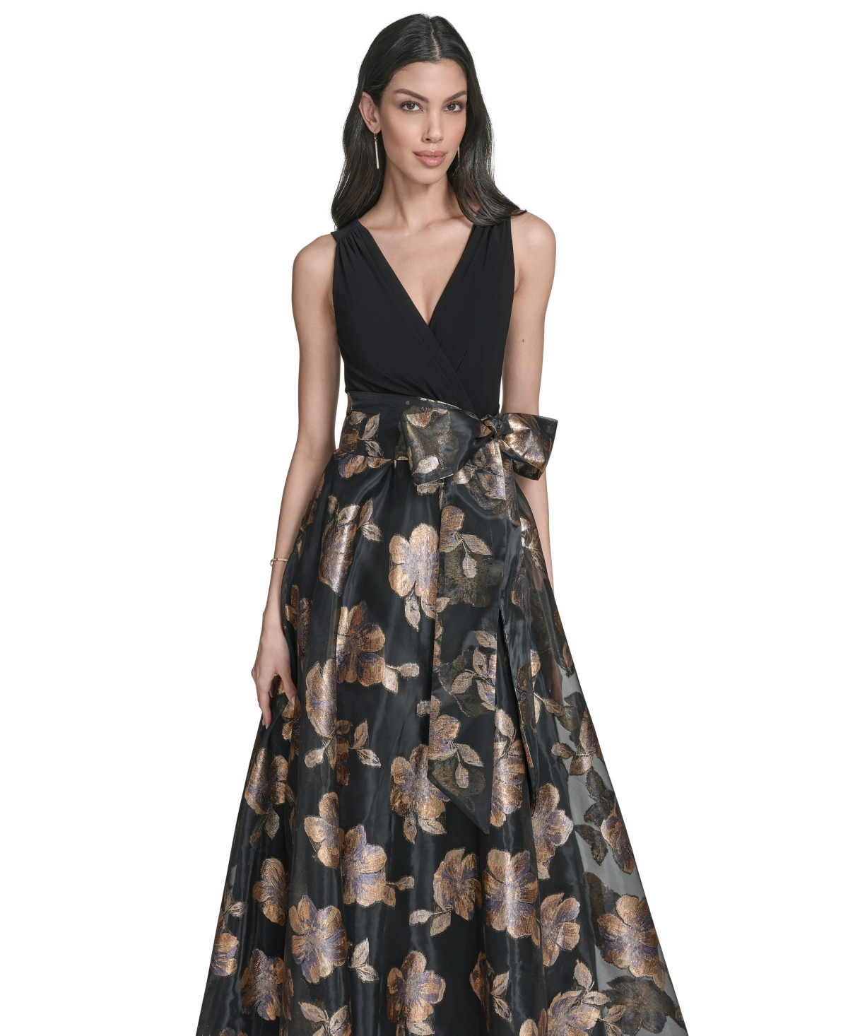 Eliza J Women's Sleeveless Surplice Ballgown Dress