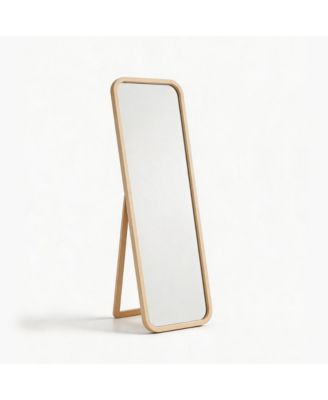 Full Length Mirror 2-in-1 Freestanding and Wall Mounted Dressing Mirror Sturdy Wood Frame Floor Body Mirror for Bedroom Living Room