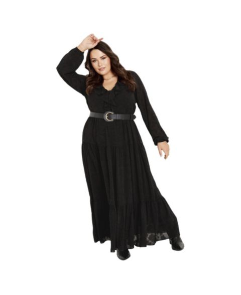 Женское платье Avenue Desi Ruffle, цвет: Чёрный