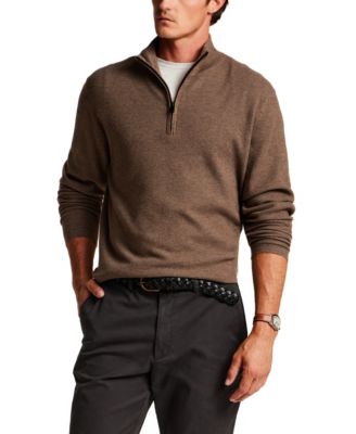 Men's Quarter-Zip Textured Sweater