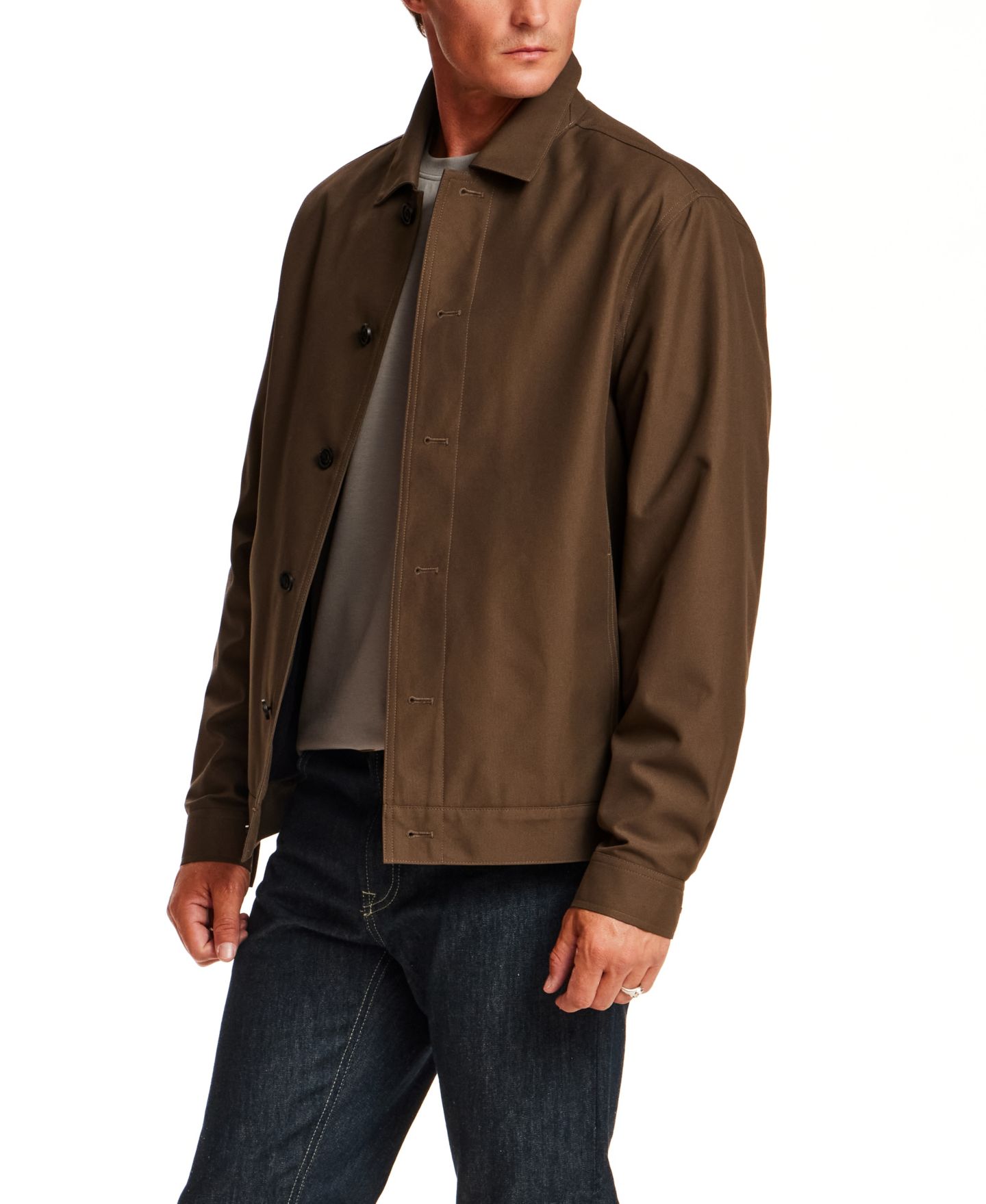 Мужская куртка Vintage & Black Performance Canvas Trucker, цвет: Тёмный оливковый — фото 3