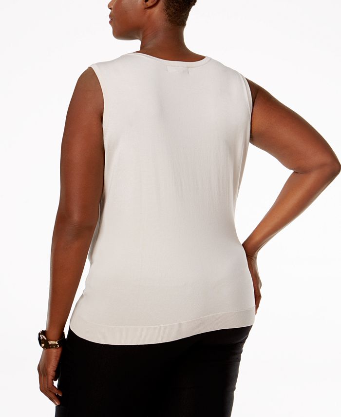 August Silk Plus Size Sleeveless Shell Macy's