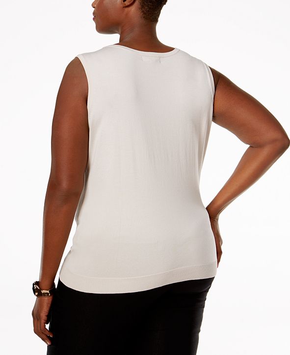 August Silk Plus Size Sleeveless Shell & Reviews Tops Plus Sizes
