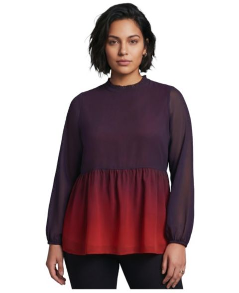 Женская блузка Avenue Paulina Peplum, цвет: Малиновый красный
