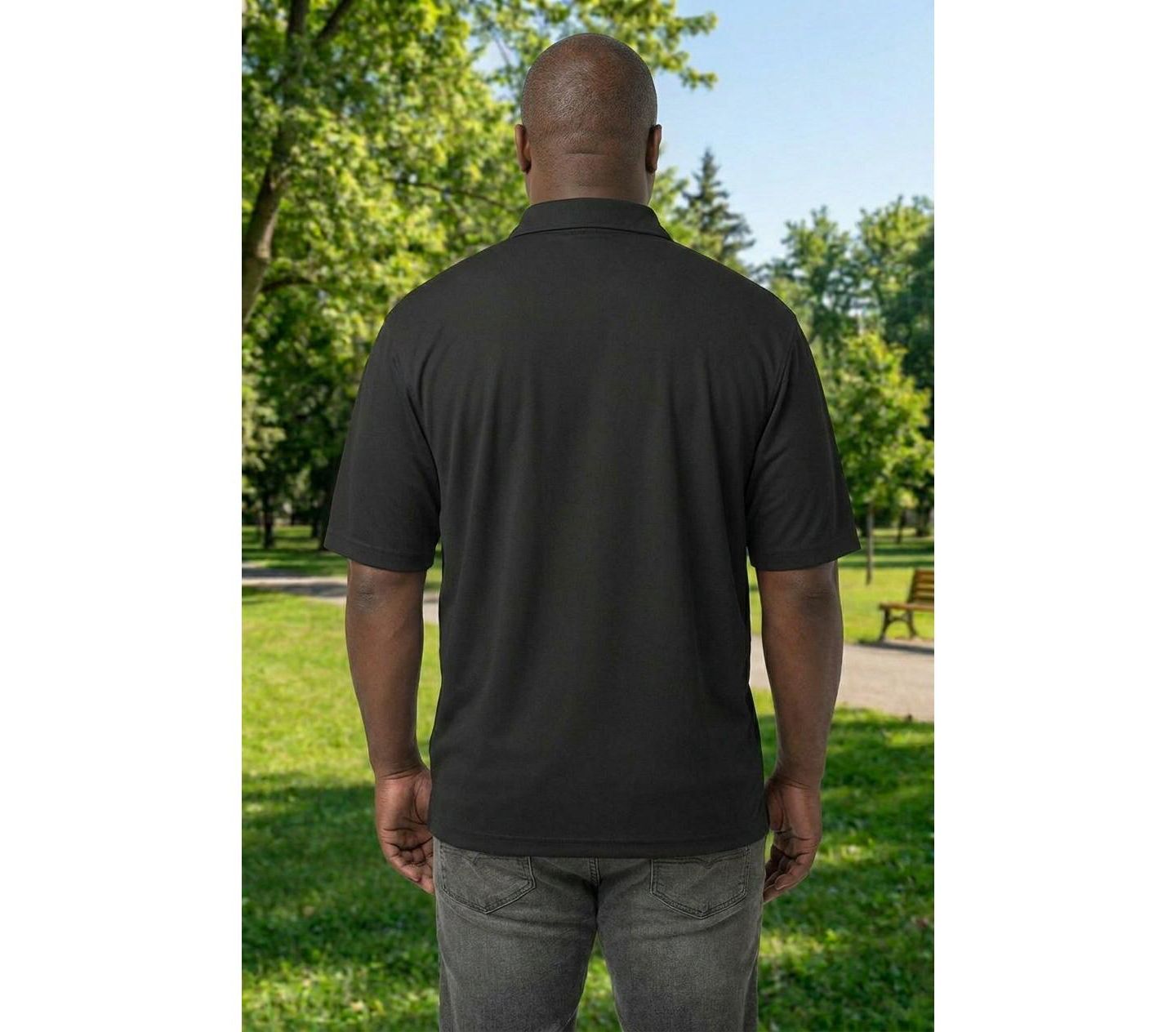 Мужское поло KingSize Men s Americana Polo Shirt, цвет: Чёрный — фото 3
