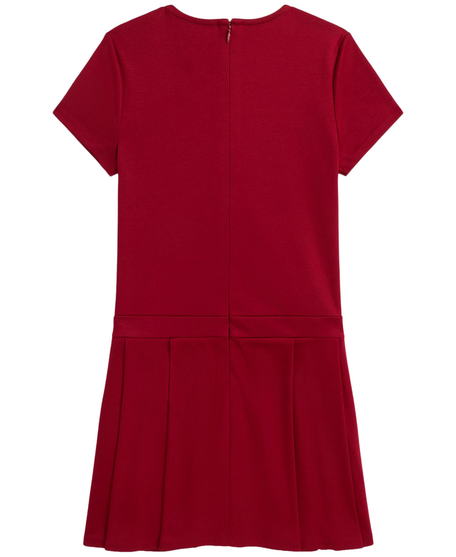 Girls' 7-16 Pleated Ponte Short-Sleeve Dress
