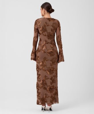 brown womens fall dress Dresses for Women chiffon prom dress Fit and flared Length color:Cabernet Cap Sleeve A Line