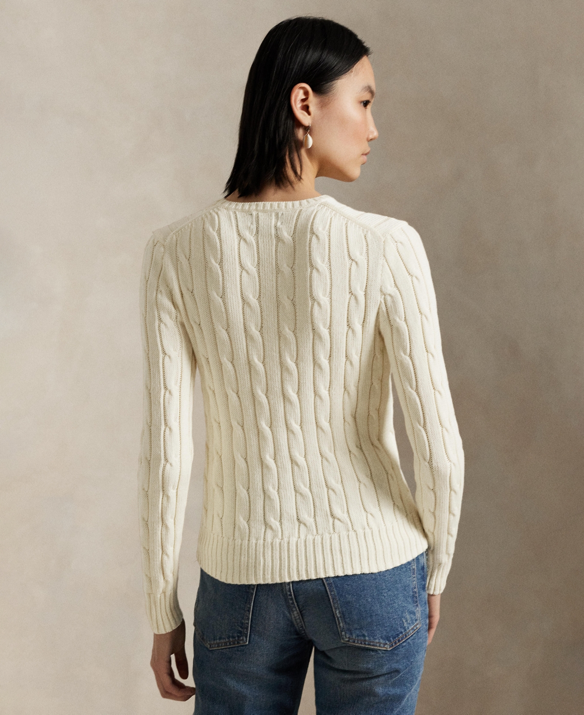 Polo Ralph Lauren Women's Cable Wool-Cashmere Crewneck Sweater