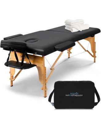 Portable Massage Table - Professional Adjustable Folding Bed with 3 Sections and Carrying Bag for Therapy, Tattoo, Salon, Spa