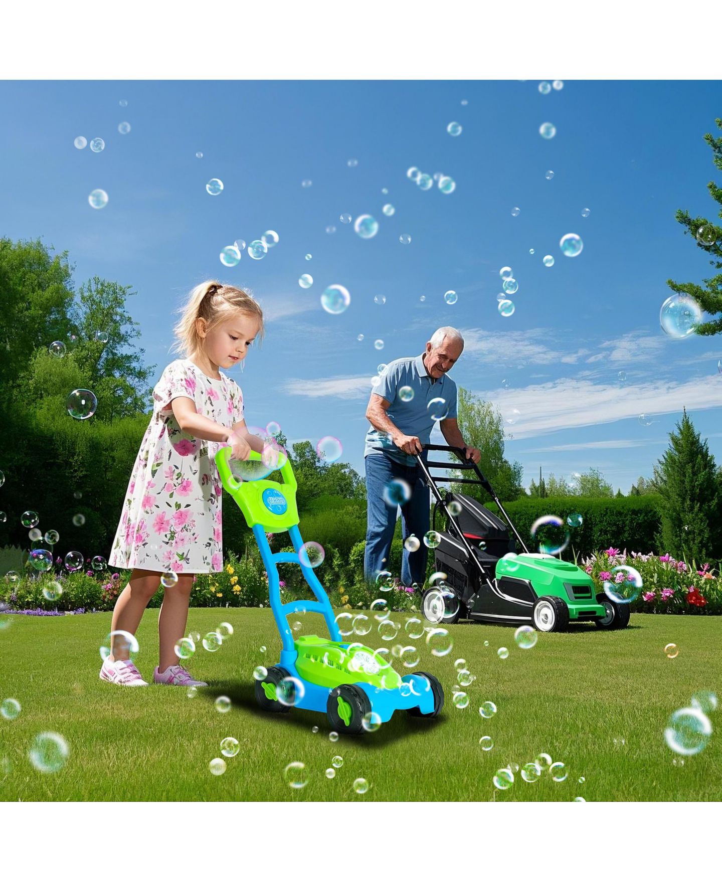 Детская игрушка Easy Playhouse Lawn Mower Bubble Machine, Automatic & Leakproof, Ages 3+, цвет: Open Miscellaneous — фото 8