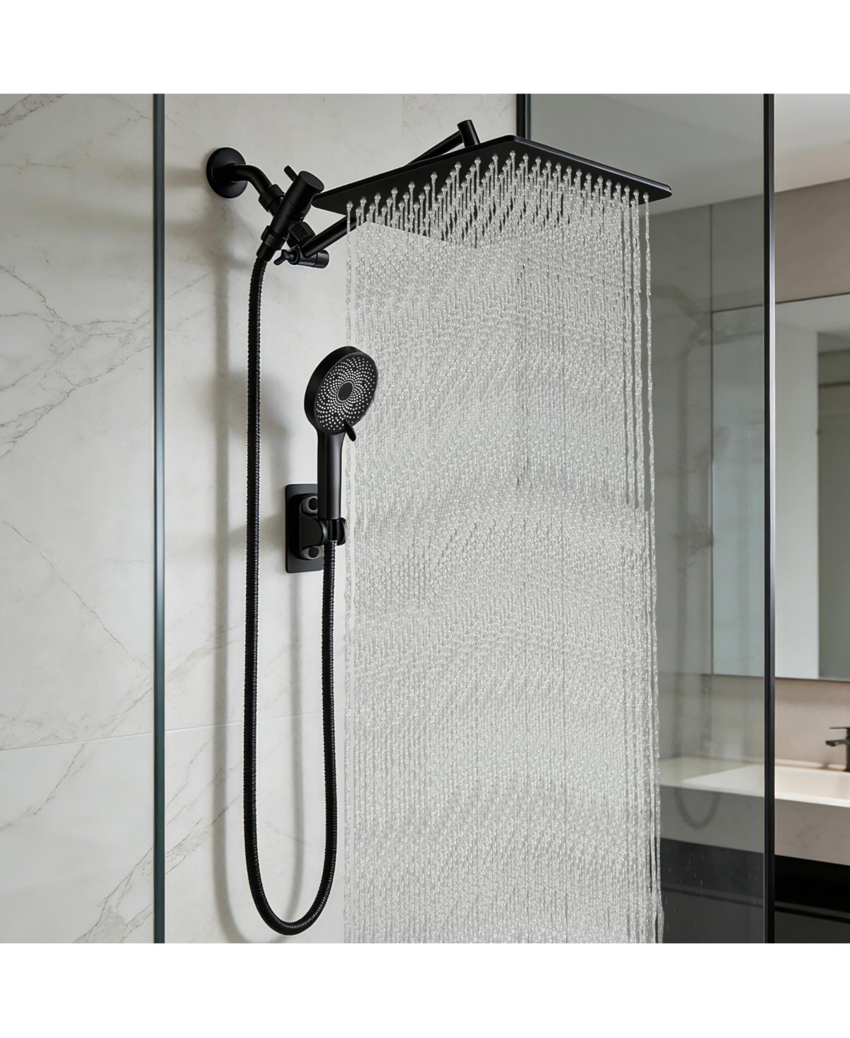Cyqbd 12" Shower Head Rain Adjustable Extension Arm Handheld Spray Hose Holder