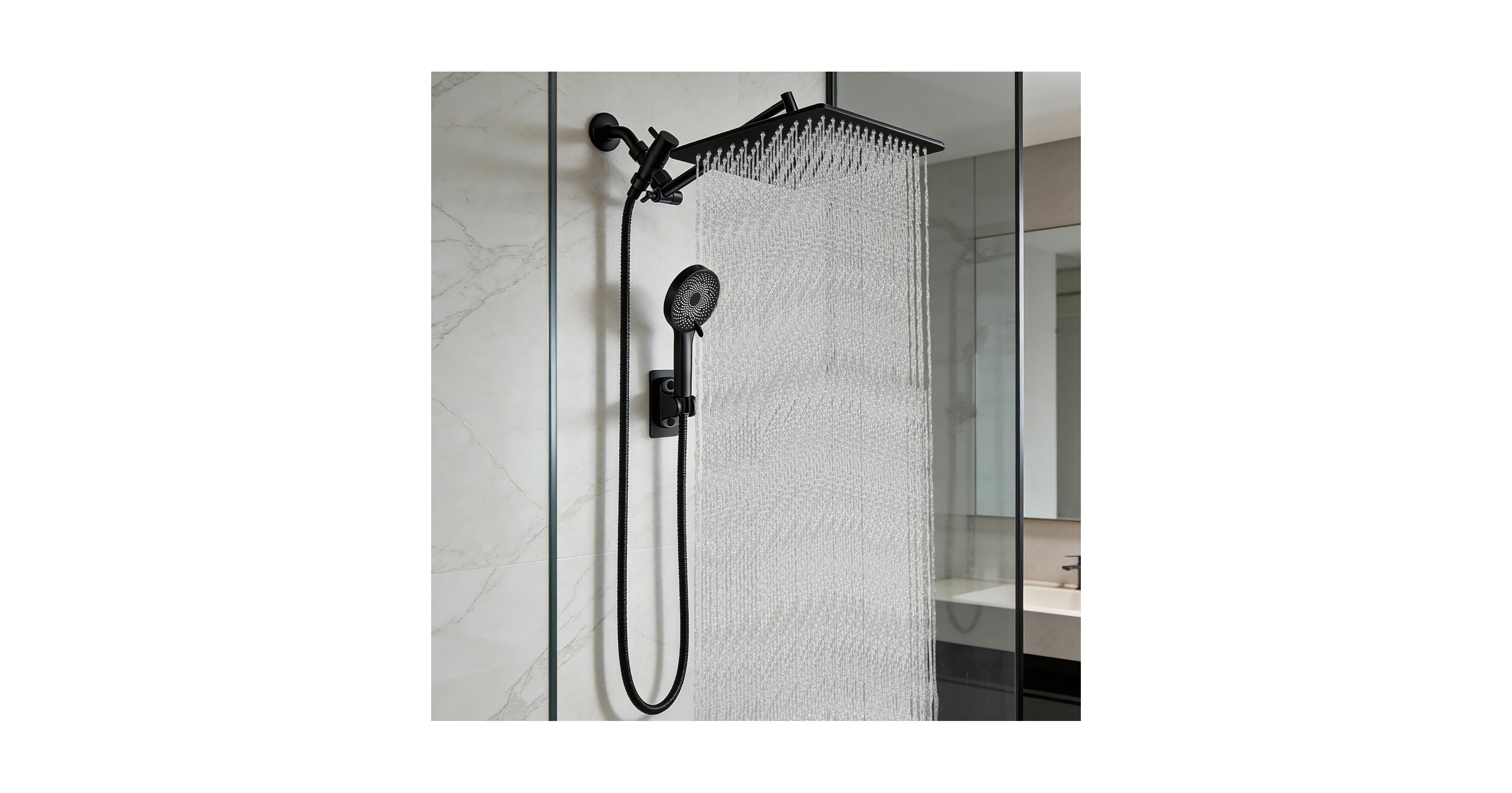 Cyqbd 12" Shower Head Rain Adjustable Extension Arm Handheld Spray Hose Holder