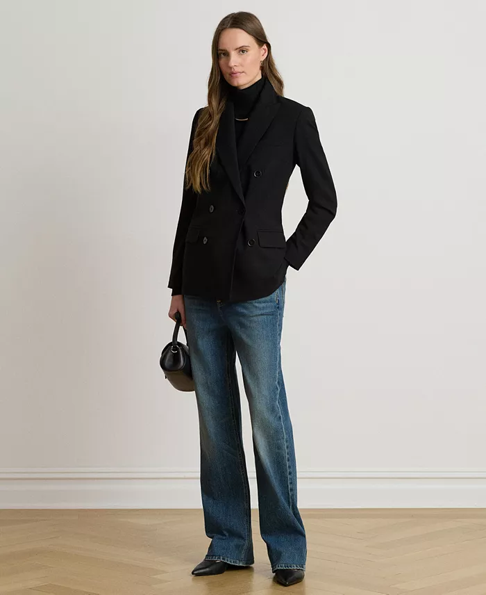 Women's Double-Breasted Wool Crepe Blazer - thumbnail 5