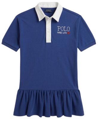 Girls' 2T-6X Logo Cotton Mesh Rugby Dress
