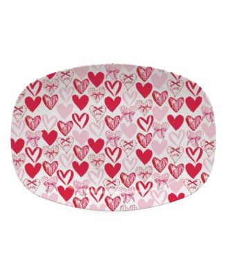 Scattered Hearts Aluminum Serving Platter
