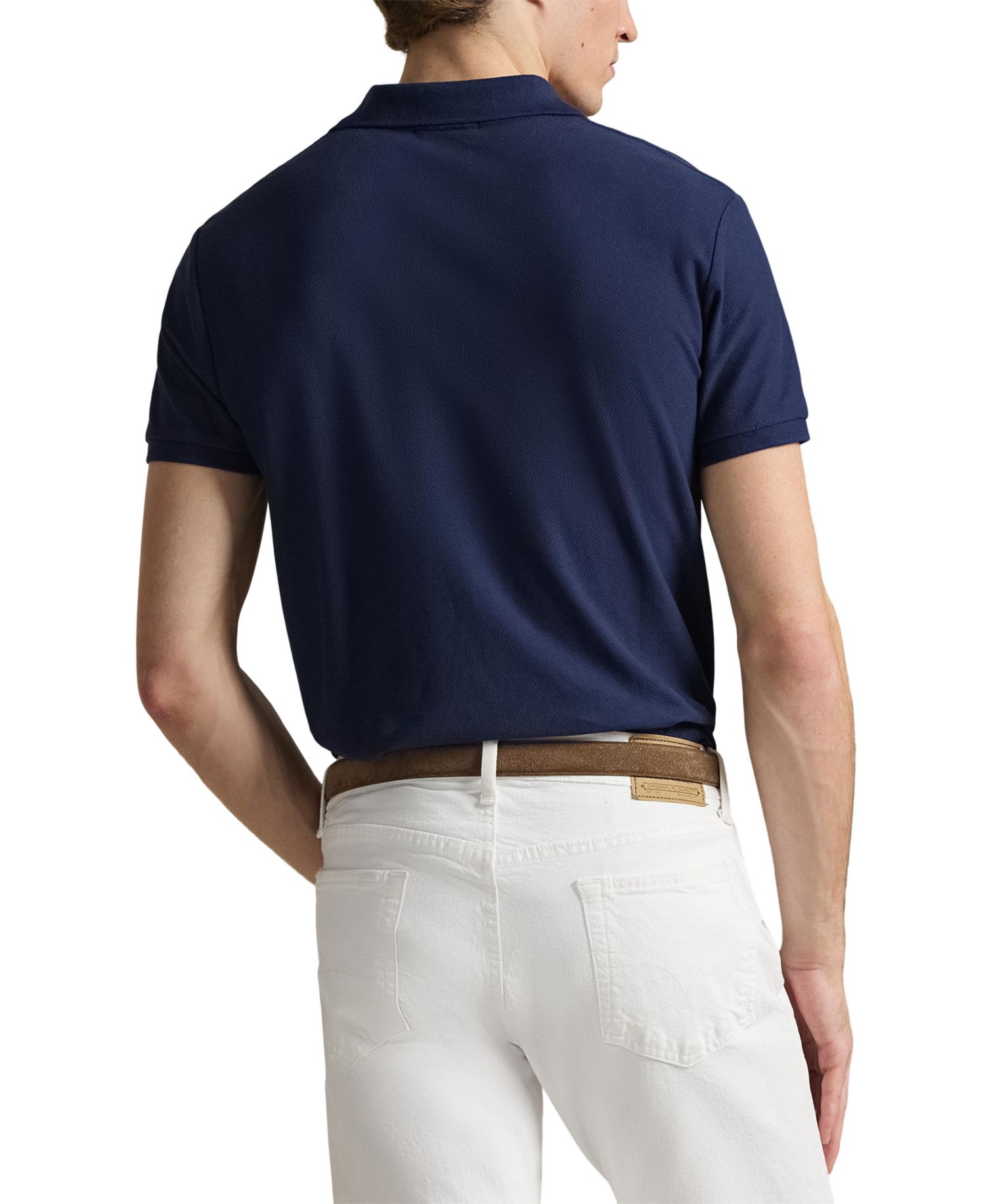 Men's Custom Slim-Fit Honeycomb-Mesh Polo Shirt