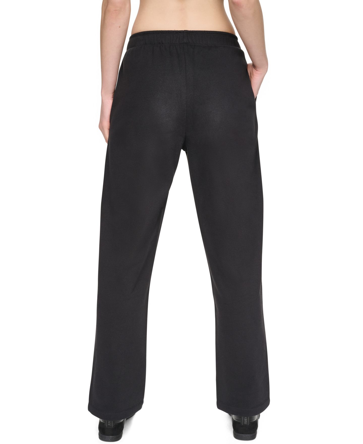 Женские брюки DKNY Sport High-Rise Wide-Leg Relaxed-Fit Sweatpant, цвет: Чёрный — фото 3