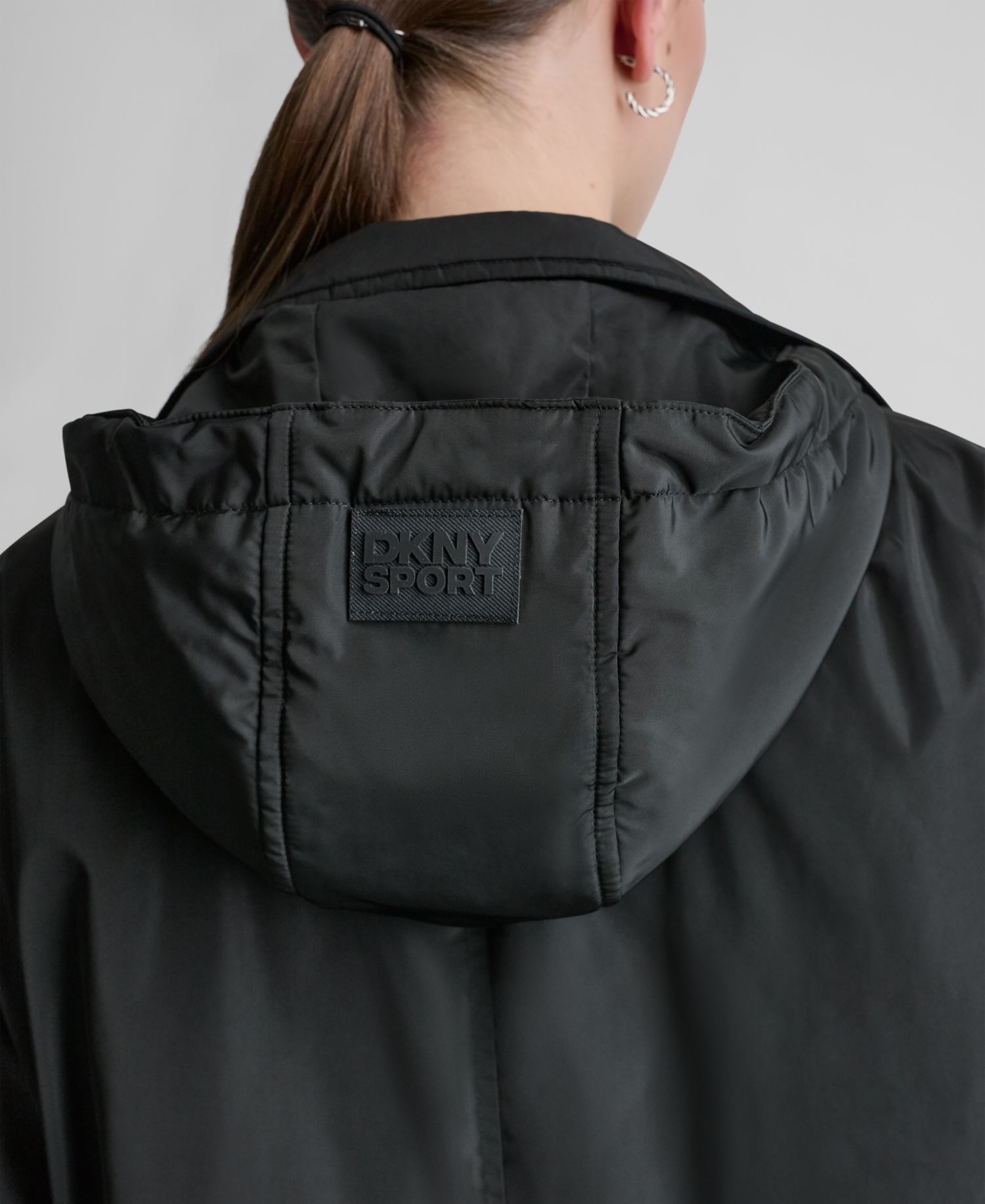 Women's Removable Hood Long Flight Quilted-Lined Jacket
