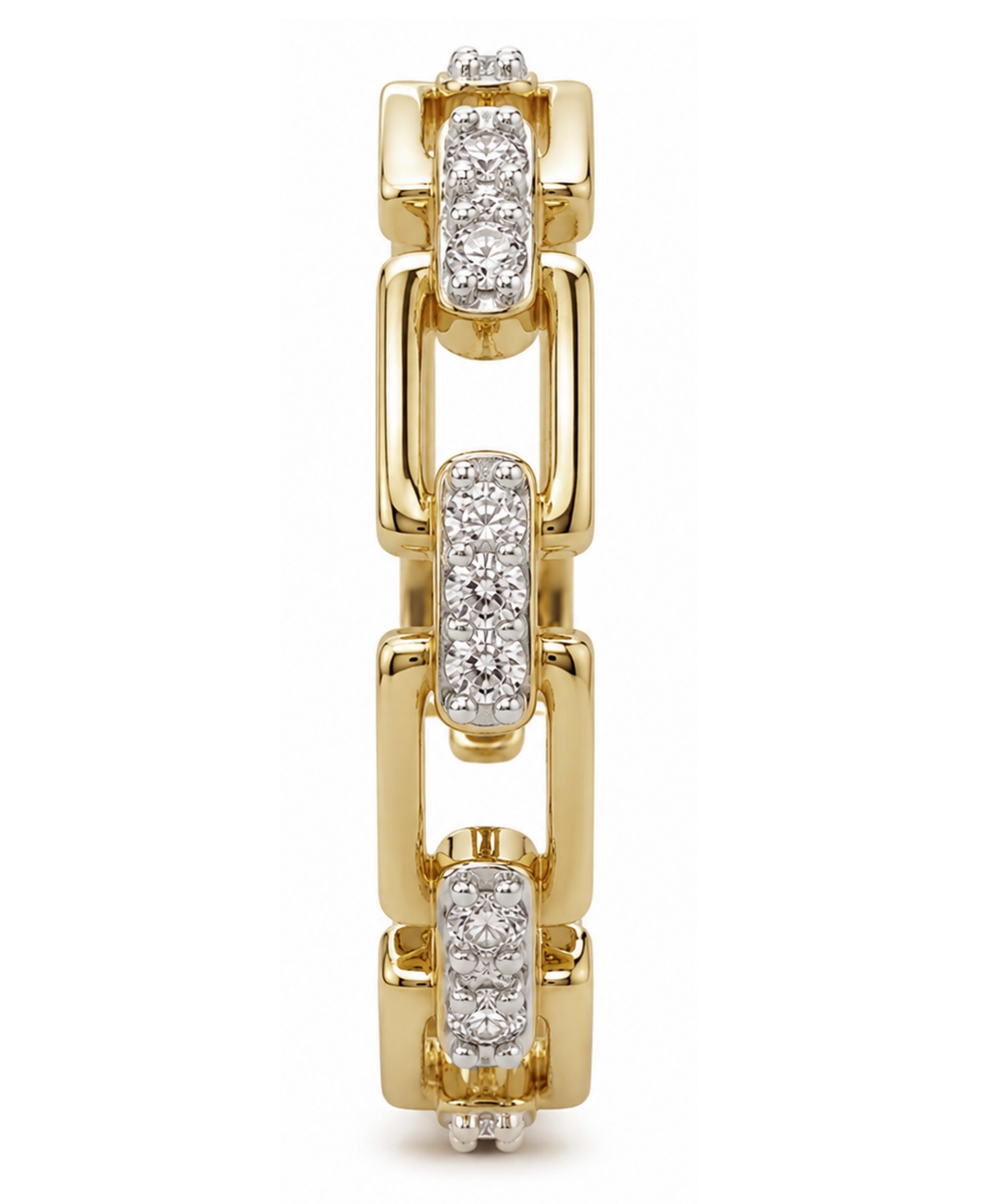 And Now This Cubic Zirconia 18K Gold Plated Link Ring
