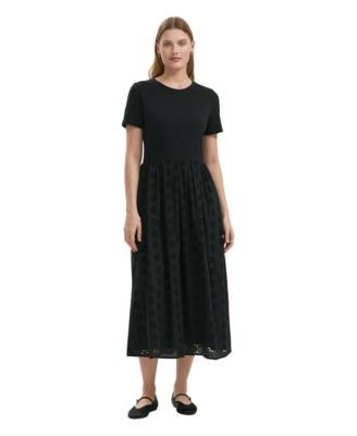 Women's Brea Embroidered Floral Short-Sleeve Midi Dress