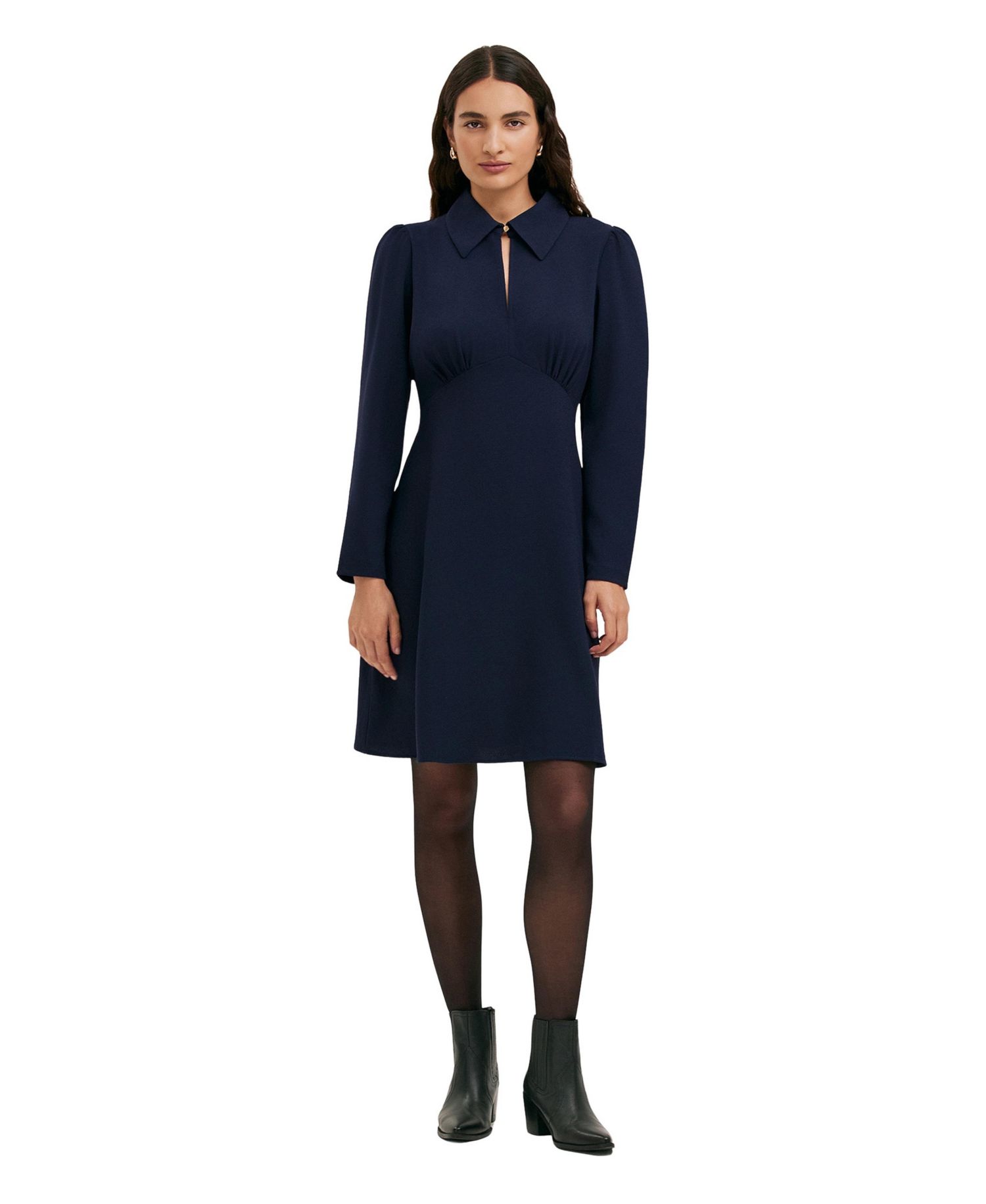Women's Sabine Long-Sleeve Collared A-Line Dress
