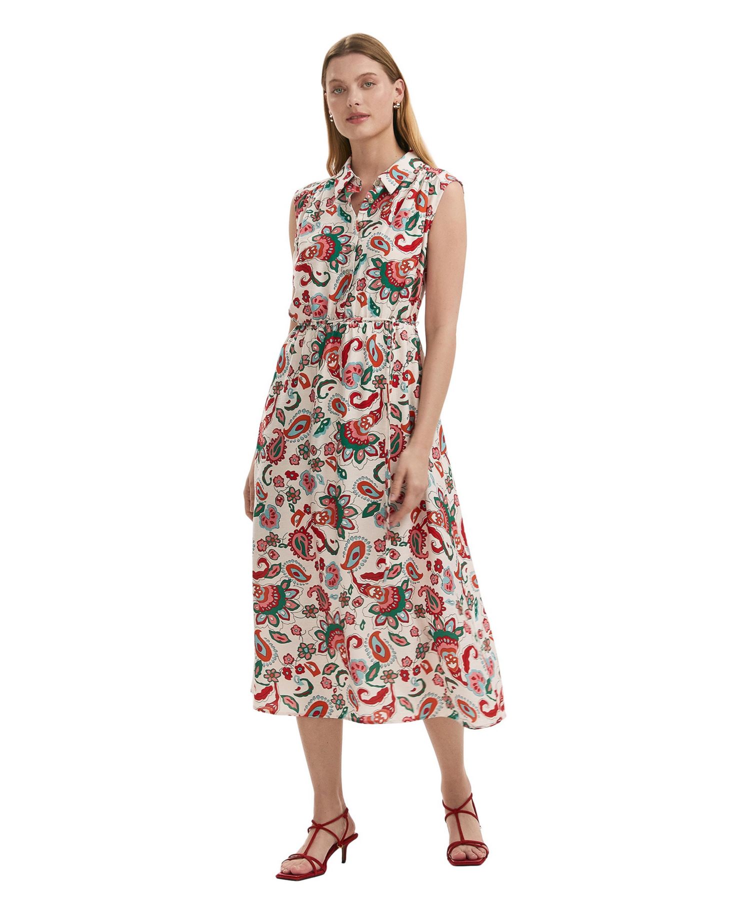 Women's Alida Floral-Print Collared Midi Shirt Dress