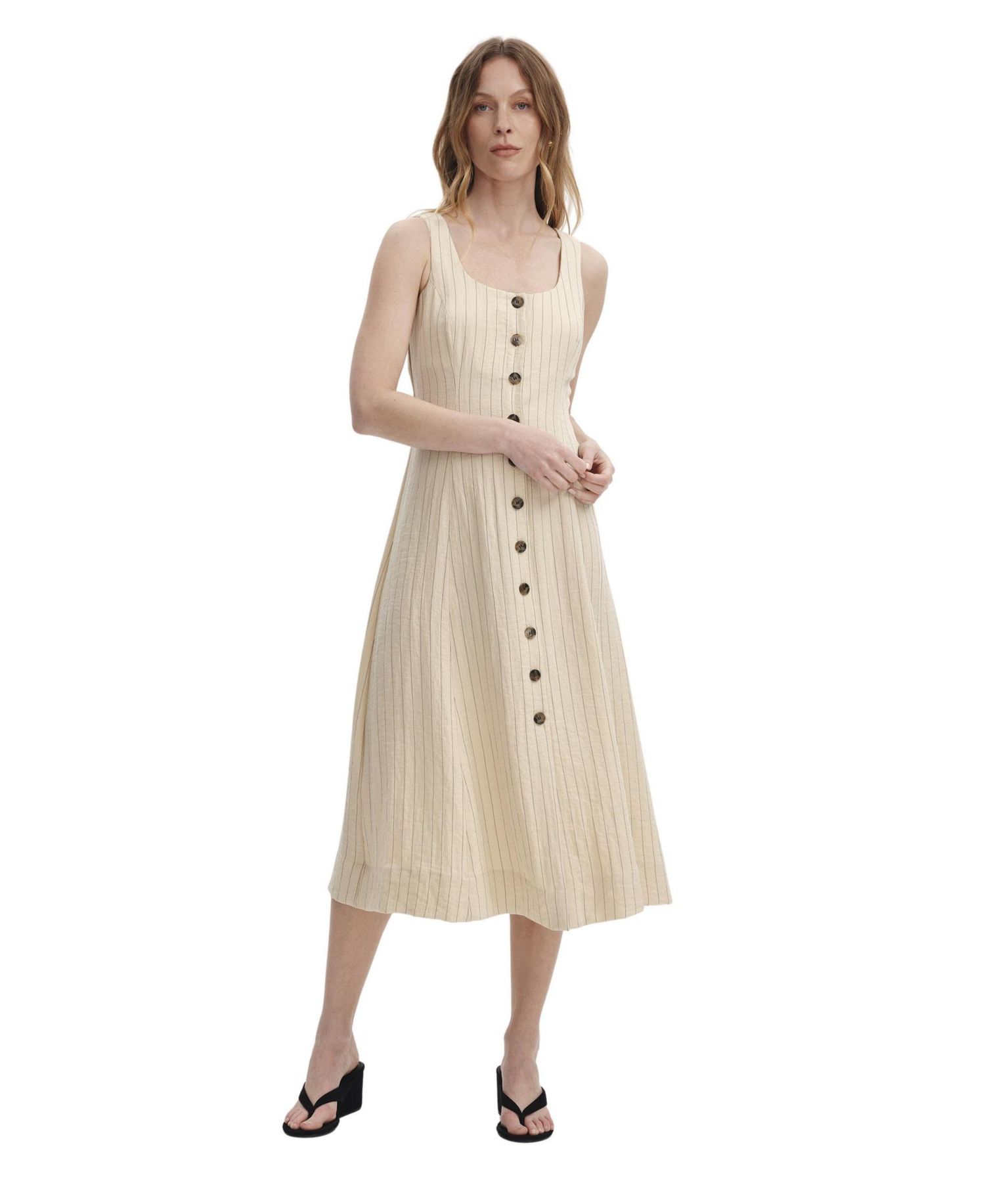 Women's Jillian Stripe Square Neck A-Line Dress