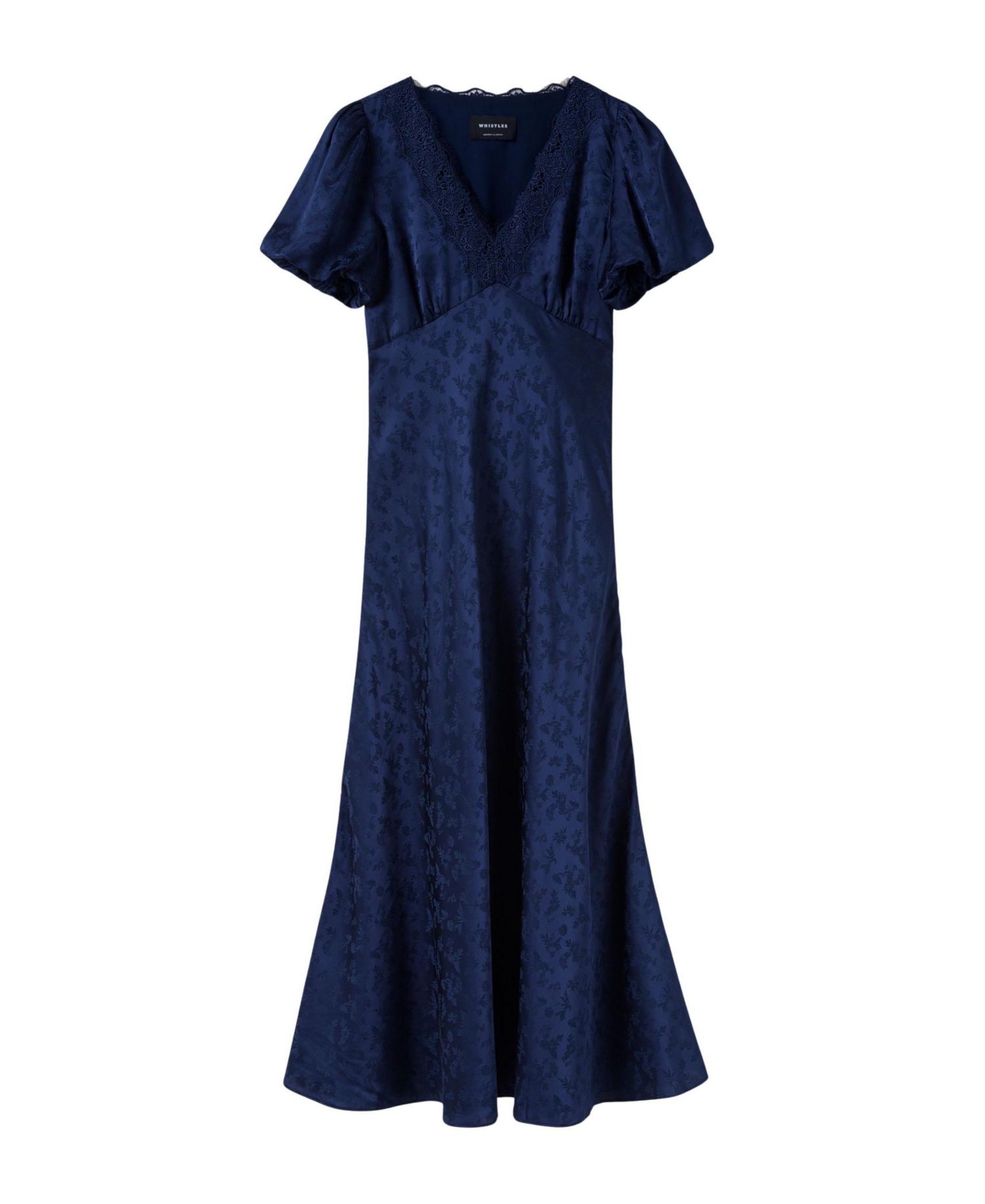 Women's Wedding Guest Floral Puff-Sleeve Midi Dress