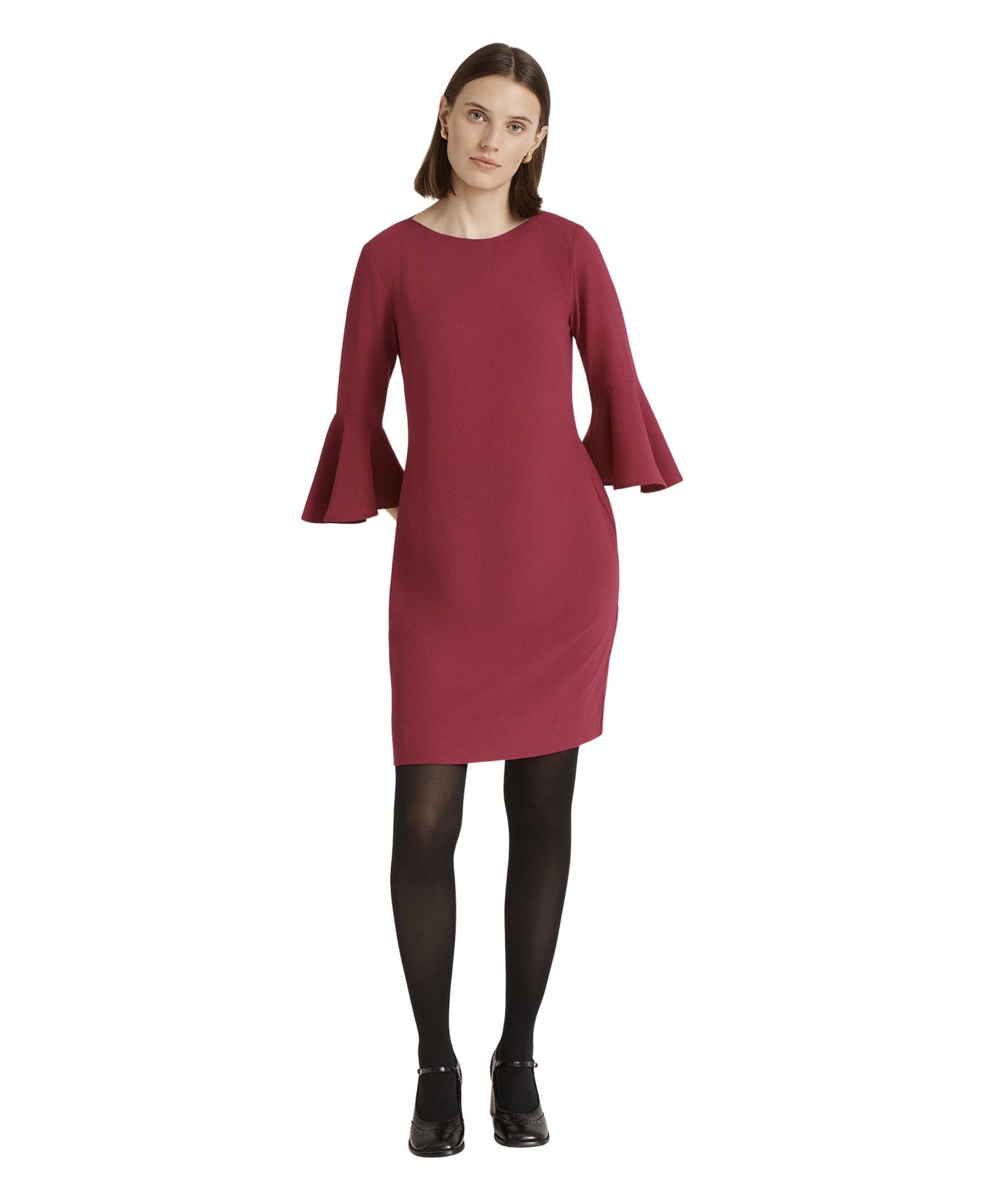 Women's Izzy Rich Crepe Long Sleeve Short Dress