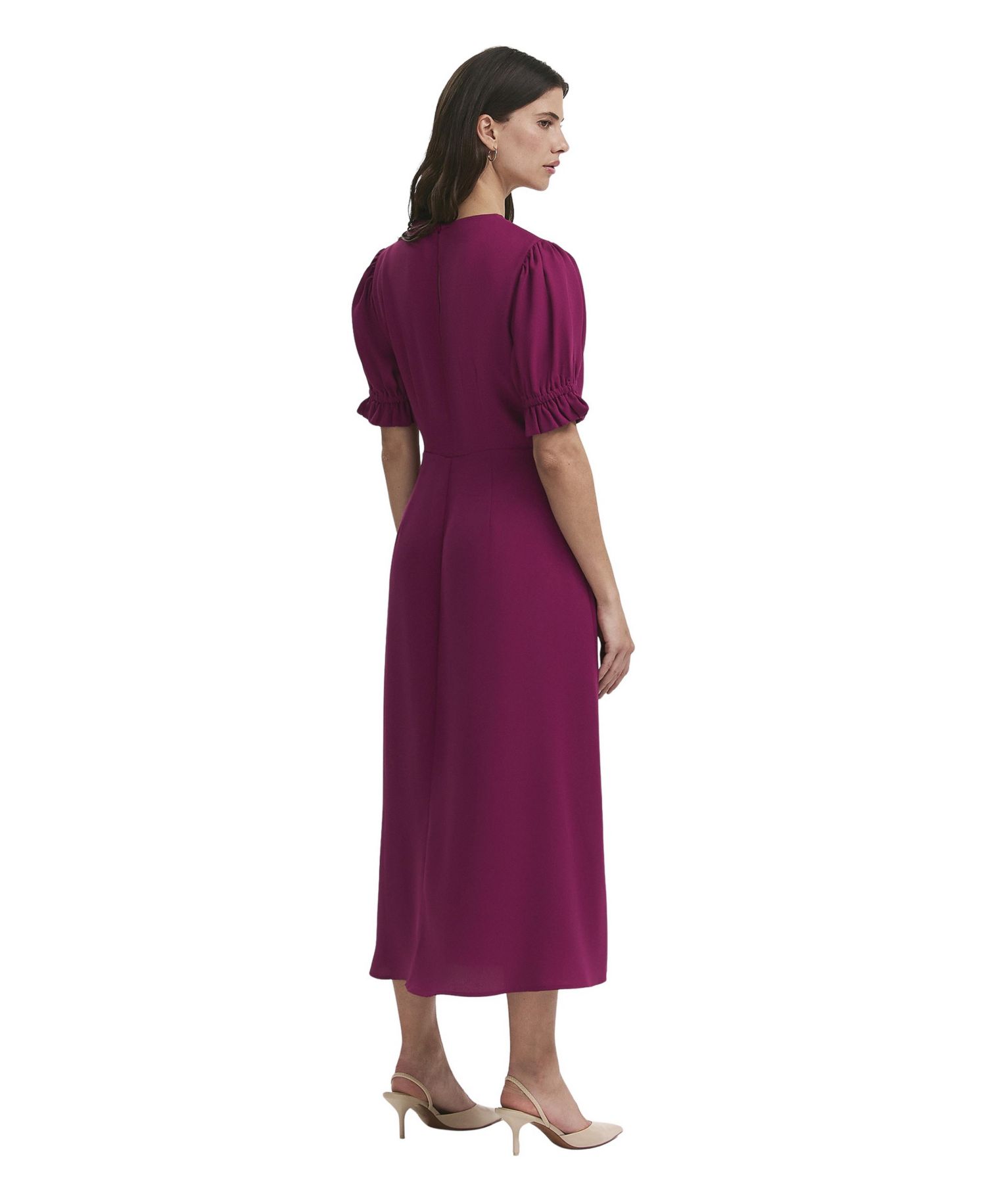 Women's Mela Chiffon Midi Crew-Neck Dress